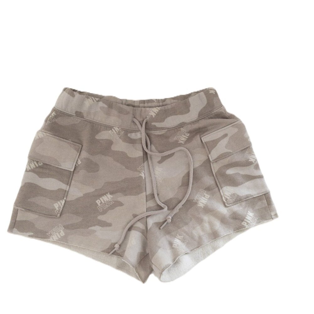 Camo Print Victorias Secret Pink Shorts With Drawstring & Pockets S